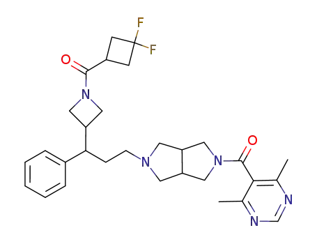 (5-{3-[1-(3,3-difluoro-cyclobutanecarbonyl)-azetidin-3-yl]-3-phenyl-propyl}-hexahydro-pyrrolo[3,4-c]pyrrol-2-yl)-(4,6-dimethyl-pyrimidin-5-yl)-methanone
