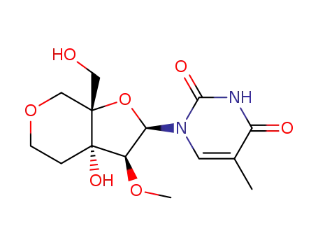 1-((2R,3S,3aS,7aS)-3a-Hydroxy-7a-hydroxymethyl-3-methoxy-hexahydro-furo[2,3-c]pyran-2-yl)-5-methyl-1H-pyrimidine-2,4-dione