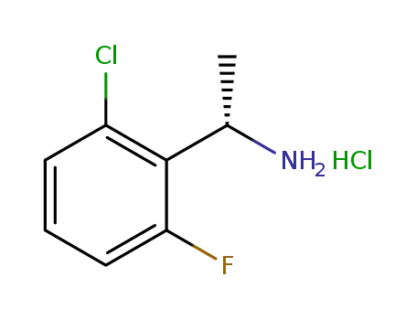 Molecular Structure of 1375474-27-3 ((S)-1-(2-chloro-6-fluorophenyl)ethan-1-amine hydrochloride)