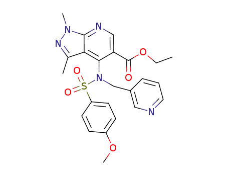 ethyl 4-[(4-methoxybenzenesulfonyl)pyridin-3-ylmethylamino]-1,3-dimethyl-1H-pyrazolo[3,4-b]pyridine-5-carboxylate