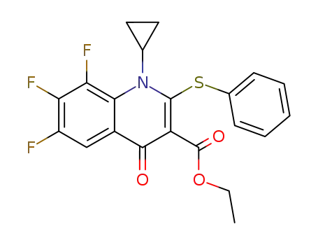 ethyl 1-cyclopropyl-2-phenylthio-6,7,8-trifluoro-1,4-dihydro-4-oxo-quinoline-3-carboxylate