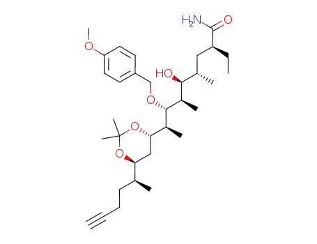 (2S,4S,5S,6R,7R,8S)-8-[(4S,6S)-2,2-Dimethyl-6-((S)-1-methyl-pent-4-ynyl)-[1,3]dioxan-4-yl]-2-ethyl-5-hydroxy-7-(4-methoxy-benzyloxy)-4,6-dimethyl-nonanoic acid amide