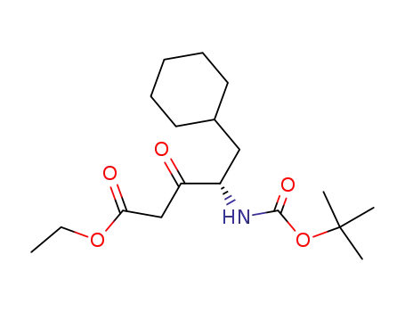 3-oxo-(4S)-4-<(tert-butyloxycarbonyl)amino>-5-cyclohexylpentanoic acid ethyl ester