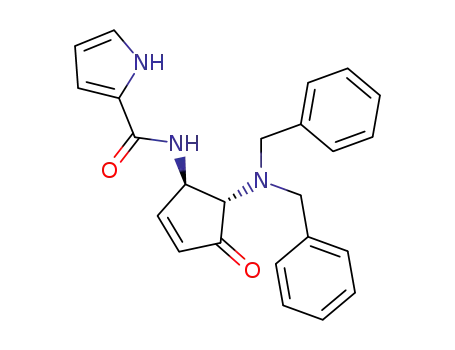 Molecular Structure of 847033-97-0 (1H-Pyrrole-2-carboxamide,
N-[(1R,5S)-5-[bis(phenylmethyl)amino]-4-oxo-2-cyclopenten-1-yl]-)