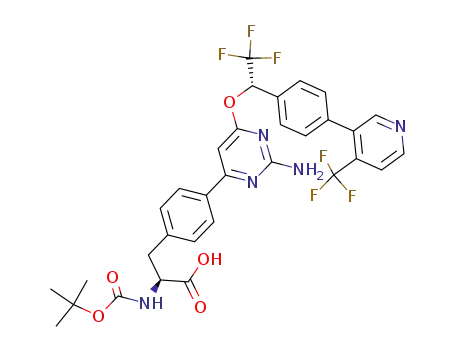 (S)-3-[4-(2-amino-6-{(S)-2,2,2-trifluoro-1-[4-(4-trifluoromethylpyridin-3-yl)phenyl]ethoxy}pyrimidin-4-yl)phenyl]-2-tert-butoxycarbonylaminopropionic acid