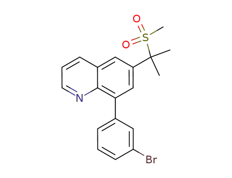 Molecular Structure of 638218-61-8 (Quinoline, 8-(3-bromophenyl)-6-[1-methyl-1-(methylsulfonyl)ethyl]-)