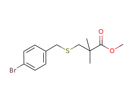 Molecular Structure of 796739-73-6 (3-(4-bromophenylmethylsulfanyl)-2,2-dimethylpropanoic acid methyl ester)