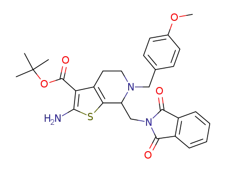 2-amino-7-(1,3-dioxo-1,3-dihydro-isoindol-2-ylmethyl)-6-(4-methoxy-benzyl)-4,5,6,7-tetrahydro-thieno[2,3-c]pyridine-3-carboxylic acid tert-butyl ester
