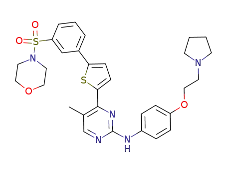 Molecular Structure of 1138473-10-5 ((5-methyl-4-{5-[3-(morpholine-4-sulfonyl)-phenyl]-thiophen-2-yl}-pyrimidin-2-yl)-[4-(2-pyrrolidin-1-yl-ethoxy)-phenyl]-amine)