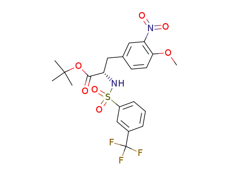 Molecular Structure of 216502-86-2 ((S)-3-(4-Methoxy-3-nitro-phenyl)-2-(3-trifluoromethyl-benzenesulfonylamino)-propionic acid tert-butyl ester)