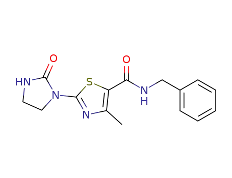 Molecular Structure of 1072804-43-3 (N-benzyl-4-methyl-2-(2-oxoimidazolidin-1-yl)thiazole-5-carboxamide)