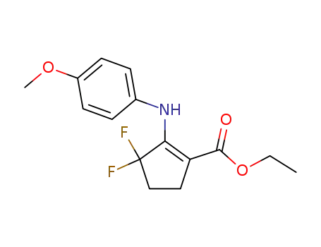 3,3-difluoro-1-(ethoxycarbonyl)-2-(4-methoxyphenylamino)-1-cyclopentene