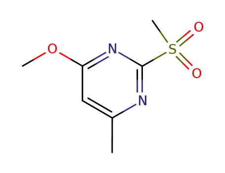 Molecular Structure of 57268-32-3 (4-Methoxy-6-methyl-2-(methylsulfonyl)pyrimidine ,97%)