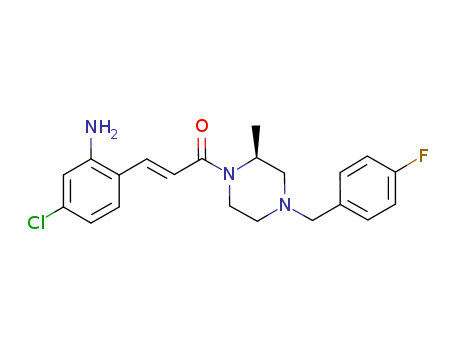 Piperazine,  1-[(2E)-3-(2-amino-4-chlorophenyl)-1-oxo-2-propenyl]-4-[(4-fluorophenyl  )methyl]-2-methyl-, (2S)-