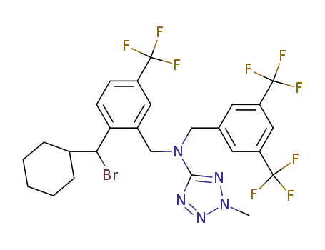 (3,5-bis-trifluoromethyl-benzyl)-[2-(bromo-cyclohexyl-methyl)-5-trifluoromethyl-benzyl]-(2-methyl-2H-tetrazol-5-yl)-amine