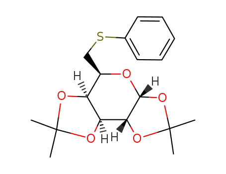 Molecular Structure of 104495-07-0 (1,2:3,4-di-O-isopropylidene-6-S-phenyl-6-thio-α-D-galactopyranoside)