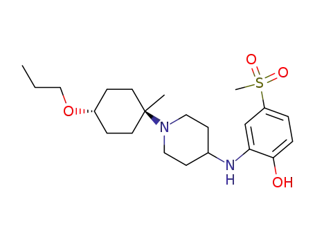 Molecular Structure of 1134197-77-5 (2-({1-[trans-1-methyl-4-(propyloxy)cyclohexyl]-4-piperidinyl}amino)-4-(methylsulfonyl)phenol)