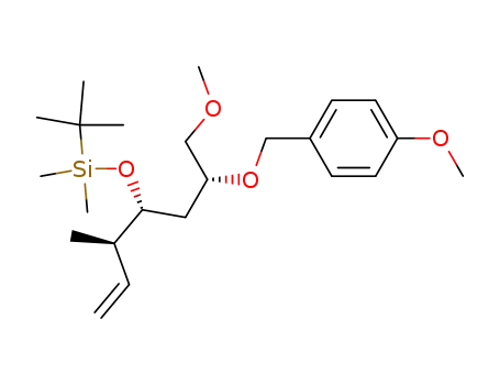 Molecular Structure of 400737-33-9 (tert-Butyl-{(1R,2R)-1-[(R)-3-methoxy-2-(4-methoxy-benzyloxy)-propyl]-2-methyl-but-3-enyloxy}-dimethyl-silane)