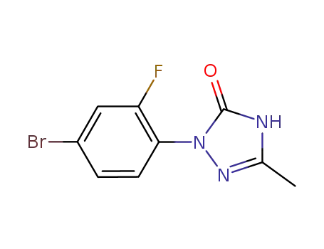 Molecular Structure of 111992-09-7 (2-(4-Bromo-2-fluorophenyl)-1,2-dihydro-5-methyl-3H-1,2,4-triazol-3-one)