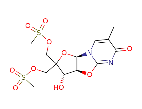 2,2'-anhydro-1-(3-hydroxy-5-O-methanesulfonyl-4-C-methanesulfonyloxymethyl-β-D-threo-pentofuranosyl)thymine