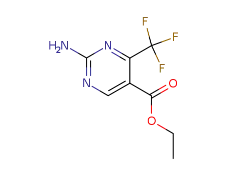 Molecular Structure of 149771-09-5 (ETHYL 2-AMINO-4-(TRIFLUOROMETHYL)PYRIMIDINE-5-CARBOXYLATE)