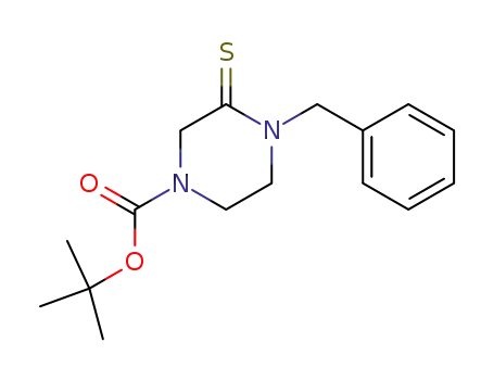 Molecular Structure of 190953-79-8 (4-(tert-butyloxycarbonyl)-1-(phenylmethyl)piperazine-2-thione)