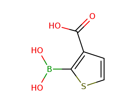 Molecular Structure of 519054-53-6 (2-(DIHYDROXYBORYL)-3-THIOPHENECARBOXYLIC ACID)