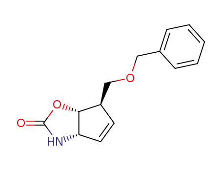 (+/-)-4S-<(benzyloxy)methyl>cyclopent-5-eno<4,5-d>-3aR,6aS-oxazolidin-2-one