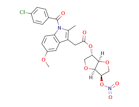 (1S,2S,5S,6R)-6-(nitrooxy)-4,8-dioxabicyclo(3.3.0)oct-2-yl 2-(1-((4-chlorophenyl)carbonyl)-5-methoxy-2-methylindol-3-yl)acetate