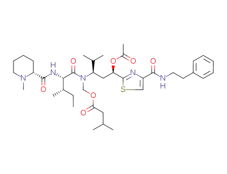 3-methyl-butyric acid ({1-[2-acetoxy-2-(4-phenethylcarbamoyl-thiazol-2-yl)-ethyl]-2-methyl-propyl}-{3-methyl-2-[(1-methyl-piperidine-2-carbonyl)-amino]-pentanoyl}-amino)-methyl ester