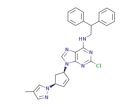{2-chloro-9-[(lR,4S)-4-(4-methyl-pyrazol-1-yl)-cyclopent-2-enyl]-9H-purin-6-yl}-(2,2-diphenyl-ethyl)-amine
