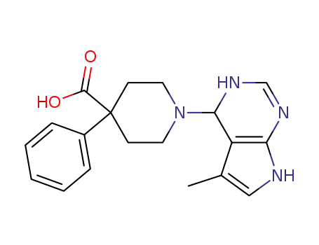 1-(5-methyl-4,7-dihydro-3H-pyrrolo[2,3-d]pyrimidin-4-yl)-4-phenylpiperidine-4-carboxylic acid