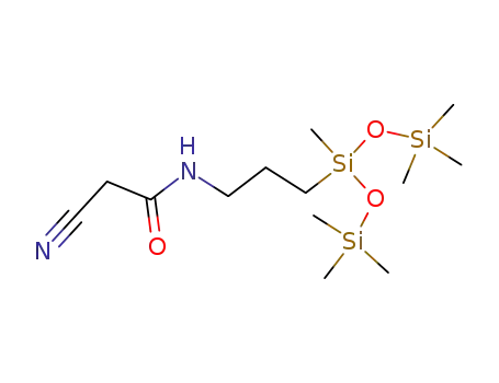 Molecular Structure of 851974-02-2 (cyano-N-[3-[1,3,3,3-tetramethyl-1-[(trimethylsilyl)oxy]disiloxanyl]propyl]acetamide)