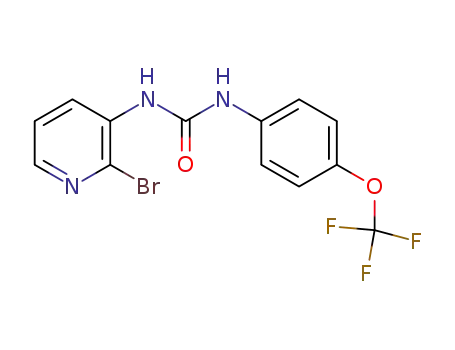 Molecular Structure of 917966-91-7 (1-(2-bromopyridin-3-yl)-3-(4-(trifluoromethoxy)phenyl)urea)