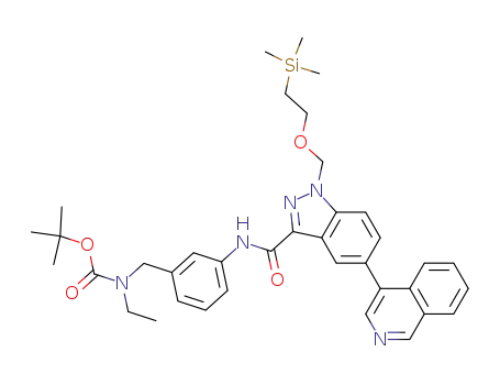 tert-Butyl ethyl(3-{[(5-isoquinolin-4-yl-1-(2-trimethylsilylethoxymethyl)-1H-indazol-3-yl)carbonyl]-amino}benzyl)carbamate