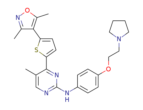 2-PyriMidinaMine, 4-[5-(3,5-diMethyl-4-isoxazolyl)-2-thienyl]-5-Methyl-N-[4-[2-(1-pyrrolidinyl)ethoxy]phenyl]-