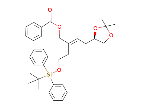 Molecular Structure of 943144-64-7 ((2R,4E)-5-benzoyloxymethyl-7-tert-butyldiphenylsiloxy-1,2-isopropylidenedioxy-4-heptene)