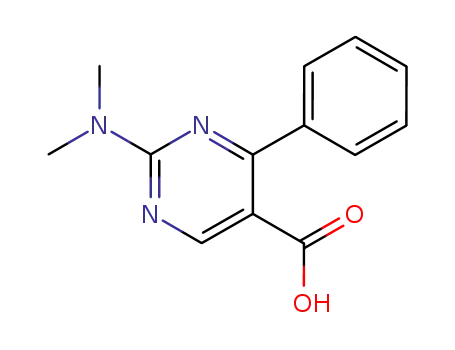 Molecular Structure of 180283-80-1 (2-dimethylamino-4-phenylpyrimidine-5-carboxylic acid)