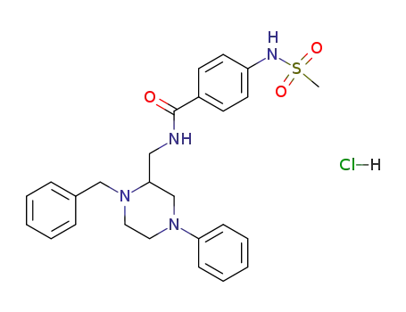 4-<(methylsulfonyl)amino>-N-<<4-phenyl-1-(phenylmethyl)piperazin-2-yl>methyl>benzamide hydrochloride