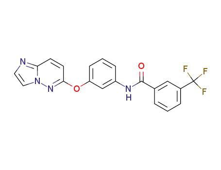 Molecular Structure of 1005781-62-3 (N-[3-(imidazo[1,2-b]pyridazin-6-yloxy)phenyl]-3-(trifluoromethyl)benzamide)
