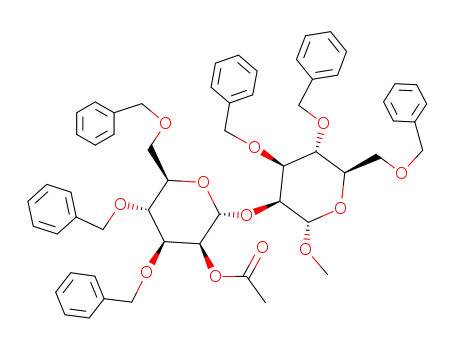 methyl O-(2-O-acetyl-3,4,6-tri-O-benzyl-α-D-mannopyranosyl)-(1<*>2)-3,4,6-tri-O-benzyl-α-D-mannopyranoside