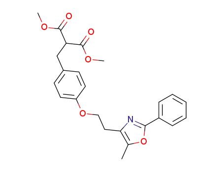 Molecular Structure of 170861-71-9 (dimethyl 2-[4-[2-(5-methyl-2-phenyl-4-oxazolyl)ethoxy]benzyl]malonate)