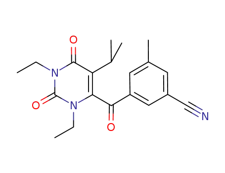 3-(1,3-diethyl-5-isopropyl-2,6-dioxo-1,2,3,6-tetrahydro-pyrimidine-4-carbonyl)-5-methyl-benzonitrile