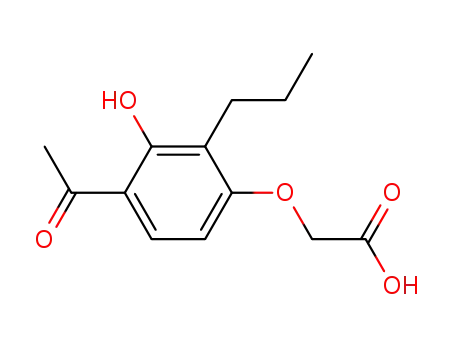 Molecular Structure of 104074-06-8 (Acetic acid, (4-acetyl-3-hydroxy-2-propylphenoxy)-)