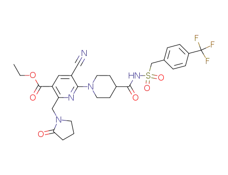ethyl 5-cyano-2-[(2-oxo-pyrrolidin-1-yl)methyl]-6-[4-({[4-(trifluoromethyl)benzyl]sulfonyl}carbamoyl)piperidin-1-yl]nicotinate