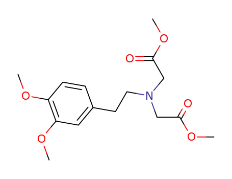 Molecular Structure of 570402-50-5 (Glycine, N-[2-(3,4-dimethoxyphenyl)ethyl]-N-(2-methoxy-2-oxoethyl)-,
methyl ester)
