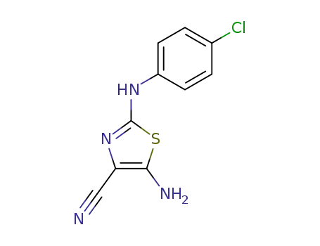 Molecular Structure of 134312-08-6 (5-amino-2-<(4-chlorophenyl)amino>-4-cyanothiazole)
