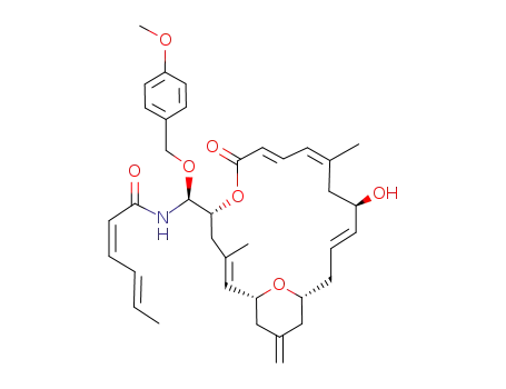 (2Z,4E)-Hexa-2,4-dienoic acid [(S)-((2E,8E,10Z,14E)-(1R,5R,13R,17R)-13-hydroxy-3,11-dimethyl-19-methylene-7-oxo-6,21-dioxa-bicyclo[15.3.1]henicosa-2,8,10,14-tetraen-5-yl)-(4-methoxy-benzyloxy)-methyl]-amide