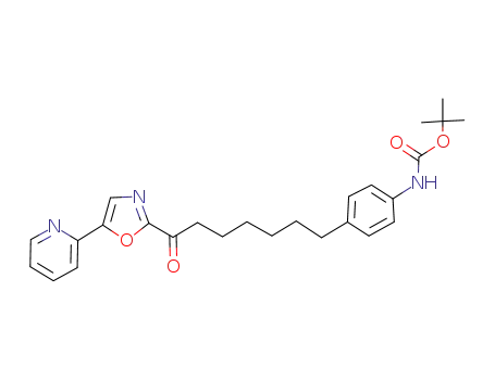 Molecular Structure of 945413-20-7 (1-oxo-1-[5-(2-pyridyl)oxazol-2-yl]-7-(4-(tert-butyloxycarbonyl)aminophenyl)-heptane)