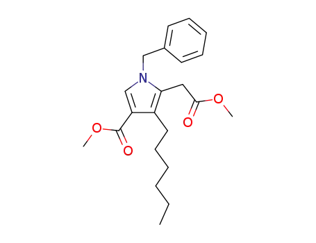 1H-Pyrrole-2-acetic acid,
3-hexyl-4-(methoxycarbonyl)-1-(phenylmethyl)-, methyl ester